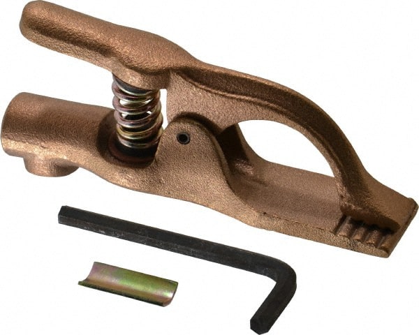 Value Collection - 1 Inch Jaw Opening, 2 Inch Jaw Depth, 200 Amp Rating, Copper Alloy Flat Jaw Welding Ground Clamp - 5 Inch Long - Exact Tooling