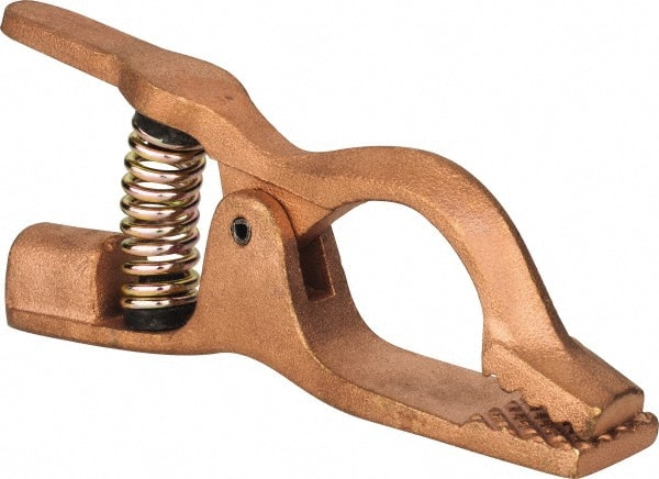 Value Collection - 1 Inch Jaw Opening, 3-1/2 Inch Jaw Depth, 300 Amp Rating, Copper Alloy Flat Jaw Welding Ground Clamp - 7 Inch Long - Exact Tooling