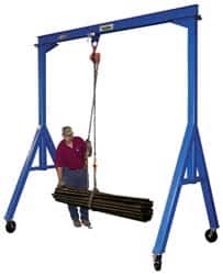 Vestil - 6,000 Lb Load Capacity, Steel Gantry Crane - 15' Span - Exact Tooling
