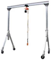 Vestil - 4,000 Lb Load Capacity, Aluminum Gantry Crane - 15' Span - Exact Tooling
