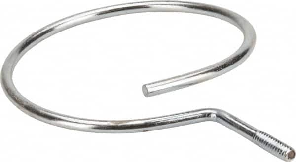 Cooper B-Line - 4" Pipe, 1/4-20" Rod, Steel Threaded Bridle Rings - Silver, Zinc Plated, 50 Lb Capacity - Exact Tooling