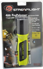 Streamlight - White LED Bulb, 100 Lumens, Industrial/Tactical Flashlight - Yellow Plastic Body, 4 AA Alkaline Batteries Included - Exact Tooling