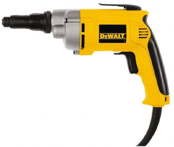 DeWALT - Pistol Grip Handle, 4,000 RPM, 81 In/Lb Torque, Electric Screwdriver - 1/4" Bit Holder, 6.3 Amps - Exact Tooling