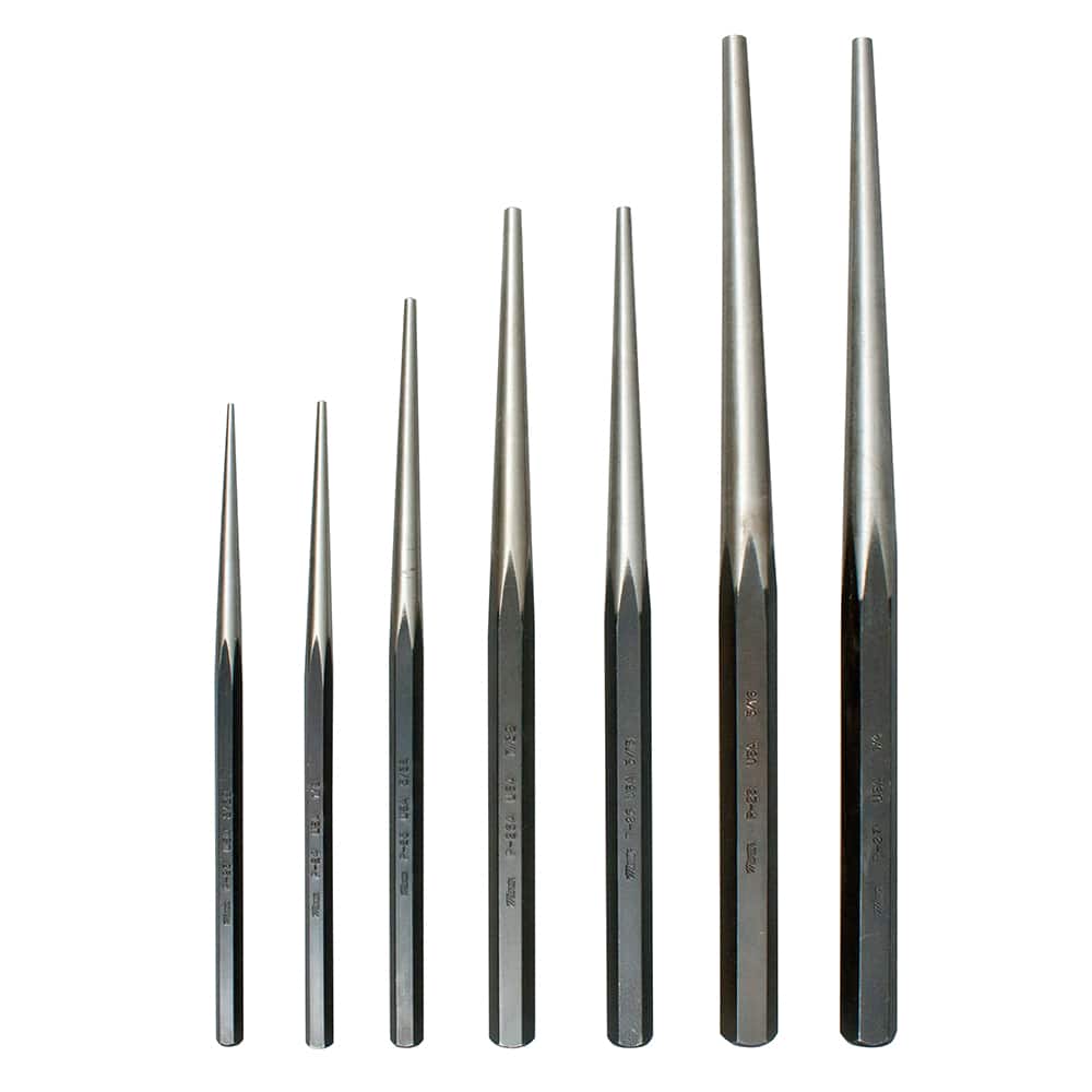 Martin Tools - Punch Sets; Punch Set Type: Long Taper ; Punch Size Range (Inch): 3/32 - Exact Tooling