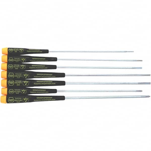 Wiha - 7 Piece Slotted & Phillips Screwdriver Set - Comes in Vinyl Pouch - Exact Tooling