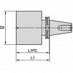 Kennametal - CVKV40 Taper Shank, 101.6mm Diameter, Tool Holder Blank - 303.78mm Projection Flange to Nose End, 304.8mm Projection Gage Line to Nose End - Exact Tooling