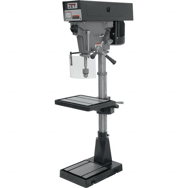 Jet - 15" Swing, Step Pulley Drill Press - 6 Speed, 1 hp, Single Phase - Exact Tooling