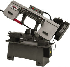 Jet - 9 x 13" Max Capacity, Manual Step Pulley Horizontal Bandsaw - 82, 132, 170 & 235 SFPM Blade Speed, 115/230 Volts, 45°, 1.5 hp, 1 Phase - Exact Tooling