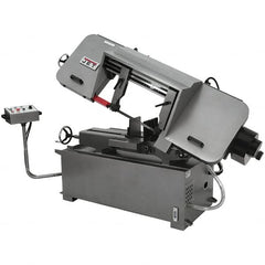 Jet - 12 x 35" Max Capacity, Semi-Automatic Variable Speed Pulley Horizontal Bandsaw - 82 to 262 SFPM Blade Speed, 230 Volts, 45°, 3 hp, 3 Phase - Exact Tooling