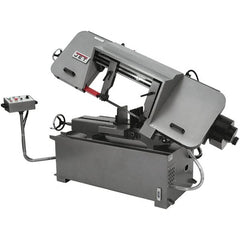 Jet - 10 x 16" Max Capacity, Semi-Automatic Variable Speed Pulley Horizontal Bandsaw - 100 to 350 SFPM Blade Speed, 230/460 Volts, 45°, 2 hp, 3 Phase - Exact Tooling