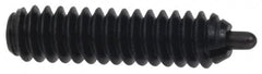 Vlier - 6-32, 17/32" Thread Length, 1/16" Plunger Projection, Steel Threaded Spring Plunger - 0.044 - 0.045" Max Plunger Diam, 17/32" Plunger Length, 1.5 Lb Init End Force, 4.5 Lb Final End Force - Exact Tooling