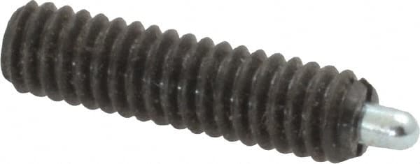 Vlier - 8-32, 5/8" Thread Length, 3/32" Plunger Projection, Steel Threaded Spring Plunger - Exact Tooling