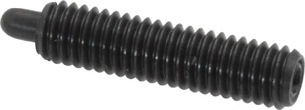 Vlier - 10-32, 3/4" Thread Length, 1/8" Plunger Projection, Steel Threaded Spring Plunger - 0.091 - 0.092" Max Plunger Diam, 3/4" Plunger Length, 2.9 Lb Init End Force, 11.1 Lb Final End Force - Exact Tooling