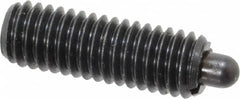 Vlier - 3/8-16, 1-1/8" Thread Length, 3/16" Plunger Projection, Steel Threaded Spring Plunger - 0.186 - 3/16" Max Plunger Diam, 1-1/8" Plunger Length, 5.5 Lb Init End Force, 14.5 Lb Final End Force - Exact Tooling