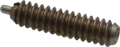 Vlier - 6-32, 17/32" Thread Length, 1/16" Plunger Projection, Stainless Steel Threaded Spring Plunger - 0.044 - 0.045" Max Plunger Diam, 17/32" Plunger Length, 1.5 Lb Init End Force, 4.5 Lb Final End Force - Exact Tooling