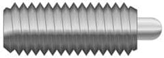Vlier - M6 x 1.0, 0.787" Thread Length, 0.098" Plunger Projection, Steel Threaded Spring Plunger - 0.106" Max Plunger Diam, 0.787" Plunger Length, 4.05 Lb Init End Force, 11.24 Lb Final End Force - Exact Tooling