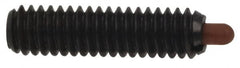Vlier - 1/2-13, 1-1/4" Thread Length, 1/4" Plunger Projection, Steel Threaded Spring Plunger - 0.246 - 1/4" Max Plunger Diam, 1-1/4" Plunger Length, 2.7 Lb Init End Force, 9.3 Lb Final End Force - Exact Tooling