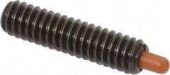 Vlier - 1/4-20, 1" Thread Length, 3/16" Plunger Projection, Steel Threaded Spring Plunger - 0.116 - 0.118" Max Plunger Diam, 1" Plunger Length, 3 Lb Init End Force, 13 Lb Final End Force - Exact Tooling
