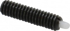 Vlier - 8-32, 5/8" Thread Length, 3/32" Plunger Projection, Steel Threaded Spring Plunger - 0.068 - 0.07" Max Plunger Diam, 5/8" Plunger Length, 2.7 Lb Init End Force, 7.3 Lb Final End Force - Exact Tooling