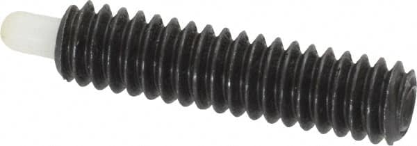 Vlier - 1/4-20, 1" Thread Length, 3/16" Plunger Projection, Steel Threaded Spring Plunger - 0.116 - 0.118" Max Plunger Diam, 1" Plunger Length, 3 Lb Init End Force, 13 Lb Final End Force - Exact Tooling