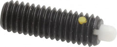 Vlier - 3/8-16, 1-1/8" Thread Length, 3/16" Plunger Projection, Steel Threaded Spring Plunger - 0.185 - 3/16" Max Plunger Diam, 1-1/8" Plunger Length, 5.5 Lb Init End Force, 14.5 Lb Final End Force - Exact Tooling