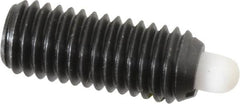 Vlier - 1/2-13, 1-1/4" Thread Length, 1/4" Plunger Projection, Steel Threaded Spring Plunger - 0.246 - 1/4" Max Plunger Diam, 1-1/4" Plunger Length, 2.7 Lb Init End Force, 9.3 Lb Final End Force - Exact Tooling
