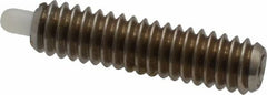 Vlier - 8-32, 5/8" Thread Length, 3/32" Plunger Projection, Stainless Steel Threaded Spring Plunger - 0.068 - 0.07" Max Plunger Diam, 5/8" Plunger Length, 2.7 Lb Init End Force, 7.3 Lb Final End Force - Exact Tooling