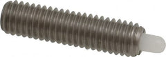 Vlier - 10-32, 3/4" Thread Length, 1/8" Plunger Projection, Stainless Steel Threaded Spring Plunger - 0.09 - 0.092" Max Plunger Diam, 3/4" Plunger Length, 2.9 Lb Init End Force, 11.1 Lb Final End Force - Exact Tooling
