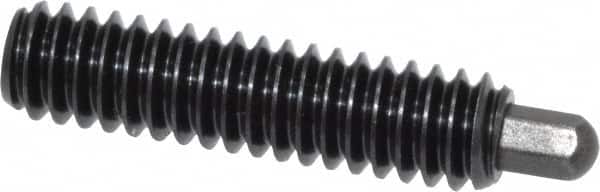 Vlier - 1/4-20, 1" Thread Length, 3/16" Plunger Projection, Steel Threaded Spring Plunger - 1/8 (Hex)" Max Plunger Diam, 1" Plunger Length, 1 Lb Init End Force, 4 Lb Final End Force, 1/8" Hex - Exact Tooling