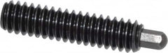 Vlier - 1/4-20, 1" Thread Length, 3/16" Plunger Projection, Steel Threaded Spring Plunger - 1/8 (Hex)" Max Plunger Diam, 1" Plunger Length, 1 Lb Init End Force, 4 Lb Final End Force, 1/8" Hex - Exact Tooling
