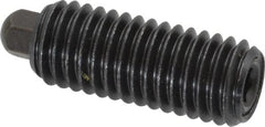 Vlier - 3/8-16, 1-1/8" Thread Length, 3/16" Plunger Projection, Steel Threaded Spring Plunger - 3/16 (Hex)" Max Plunger Diam, 1-1/8" Plunger Length, 5.5 Lb Init End Force, 14.5 Lb Final End Force, 3/16" Hex - Exact Tooling
