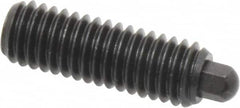 Vlier - 3/8-16, 1-1/8" Thread Length, 3/16" Plunger Projection, Steel Threaded Spring Plunger - 3/16 (Hex)" Max Plunger Diam, 1-1/8" Plunger Length, 2.8 Lb Init End Force, 7.2 Lb Final End Force, 3/16" Hex - Exact Tooling