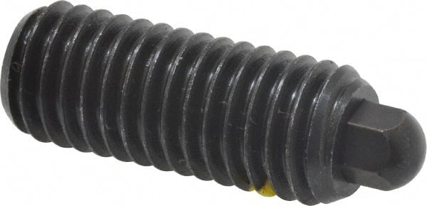 Vlier - 1/2-13, 1-1/4" Thread Length, 1/4" Plunger Projection, Steel Threaded Spring Plunger - 1/4 (Hex)" Max Plunger Diam, 1-1/4" Plunger Length, 6.6 Lb Init End Force, 17.4 Lb Final End Force, 1/4" Hex - Exact Tooling