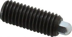 Vlier - 1/2-13, 1-1/4" Thread Length, 1/4" Plunger Projection, Steel Threaded Spring Plunger - 1/4 (Hex)" Max Plunger Diam, 1-1/4" Plunger Length, 2.7 Lb Init End Force, 9.3 Lb Final End Force, 1/4" Hex - Exact Tooling