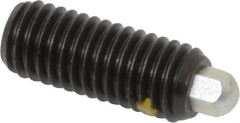 Vlier - 1/2-13, 1-1/4" Thread Length, 1/4" Plunger Projection, Steel Threaded Spring Plunger - 1/4 (Hex)" Max Plunger Diam, 1-1/4" Plunger Length, 2.7 Lb Init End Force, 9.3 Lb Final End Force, 1/4" Hex - Exact Tooling