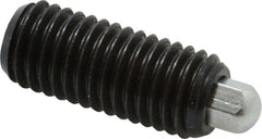 Vlier - 5/8-11, 1-1/2" Thread Length, 5/16" Plunger Projection, Steel Threaded Spring Plunger - 5/16 (Hex)" Max Plunger Diam, 1-1/2" Plunger Length, 3.5 Lb Init End Force, 10.5 Lb Final End Force, 5/16" Hex - Exact Tooling