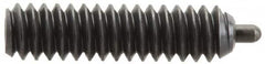 Vlier - 1/4-20, 1" Thread Length, 3/16" Plunger Projection, Steel Threaded Spring Plunger - 0.117 - 0.118" Max Plunger Diam, 1" Plunger Length, 1 Lb Init End Force, 4 Lb Final End Force, 0.079" Hex - Exact Tooling