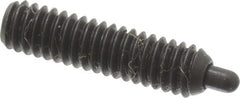 Vlier - 8-32, 5/8" Thread Length, 3/32" Plunger Projection, Steel Threaded Spring Plunger - 0.069 - 0.07" Max Plunger Diam, 5/8" Plunger Length, 2.7 Lb Init End Force, 7.3 Lb Final End Force, 0.063" Hex - Exact Tooling