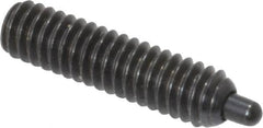 Vlier - 8-32, 5/8" Thread Length, 3/32" Plunger Projection, Steel Threaded Spring Plunger - 0.069 - 0.07" Max Plunger Diam, 5/8" Plunger Length, 2.7 Lb Init End Force, 7.3 Lb Final End Force, 0.063" Hex - Exact Tooling