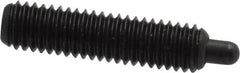 Vlier - 10-32, 3/4" Thread Length, 1/8" Plunger Projection, Steel Threaded Spring Plunger - 0.091 - 0.092" Max Plunger Diam, 3/4" Plunger Length, 2.9 Lb Init End Force, 11.1 Lb Final End Force, 0.063" Hex - Exact Tooling