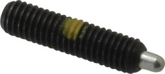Vlier - 10-32, 3/4" Thread Length, 1/8" Plunger Projection, Steel Threaded Spring Plunger - 0.091 - 0.092" Max Plunger Diam, 3/4" Plunger Length, 1.3 Lb Init End Force, 2.7 Lb Final End Force, 0.063" Hex - Exact Tooling
