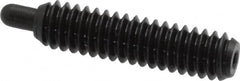 Vlier - 1/4-20, 1" Thread Length, 3/16" Plunger Projection, Steel Threaded Spring Plunger - 0.117 - 0.118" Max Plunger Diam, 1" Plunger Length, 3 Lb Init End Force, 13 Lb Final End Force, 0.079" Hex - Exact Tooling