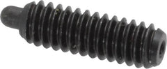 Vlier - 1/4-20, 3/4" Thread Length, 1/8" Plunger Projection, Steel Threaded Spring Plunger - 0.117 - 0.118" Max Plunger Diam, 3/4" Plunger Length, 2 Lb Init End Force, 9 Lb Final End Force, 0.079" Hex - Exact Tooling