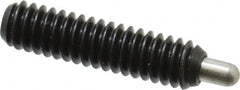 Vlier - 1/4-20, 1" Thread Length, 3/16" Plunger Projection, Steel Threaded Spring Plunger - 0.117 - 0.118" Max Plunger Diam, 1" Plunger Length, 1 Lb Init End Force, 4 Lb Final End Force, 0.079" Hex - Exact Tooling