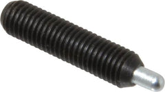 Vlier - 1/4-28, 1" Thread Length, 3/16" Plunger Projection, Steel Threaded Spring Plunger - 0.117 - 0.118" Max Plunger Diam, 1" Plunger Length, 1 Lb Init End Force, 4 Lb Final End Force, 0.079" Hex - Exact Tooling