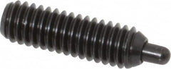 Vlier - 5/16-18, 1" Thread Length, 3/16" Plunger Projection, Steel Threaded Spring Plunger - 0.133 - 0.135" Max Plunger Diam, 1" Plunger Length, 3 Lb Init End Force, 15 Lb Final End Force, 0.093" Hex - Exact Tooling