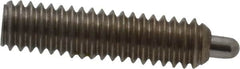 Vlier - 8-32, 5/8" Thread Length, 3/32" Plunger Projection, Stainless Steel Threaded Spring Plunger - 0.069 - 0.07" Max Plunger Diam, 5/8" Plunger Length, 0.7 Lb Init End Force, 2.3 Lb Final End Force, 0.063" Hex - Exact Tooling