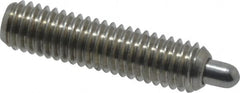 Vlier - 10-32, 3/4" Thread Length, 1/8" Plunger Projection, Stainless Steel Threaded Spring Plunger - 0.091 - 0.092" Max Plunger Diam, 3/4" Plunger Length, 2.9 Lb Init End Force, 11.1 Lb Final End Force, 0.063" Hex - Exact Tooling