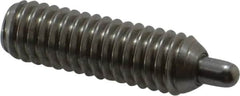 Vlier - 5/16-18, 1" Thread Length, 3/16" Plunger Projection, Stainless Steel Threaded Spring Plunger - 0.133 - 0.135" Max Plunger Diam, 1" Plunger Length, 1.5 Lb Init End Force, 4.5 Lb Final End Force, 0.093" Hex - Exact Tooling