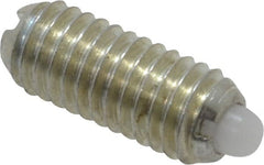 Vlier - 10-32, 0.468" Thread Length, 0.065" Plunger Projection, Steel Threaded Spring Plunger - 0.093" Max Plunger Diam, 0.468" Plunger Length, 1.75 Lb Init End Force, 6.25 Lb Final End Force - Exact Tooling